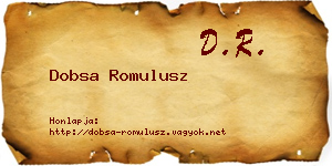 Dobsa Romulusz névjegykártya